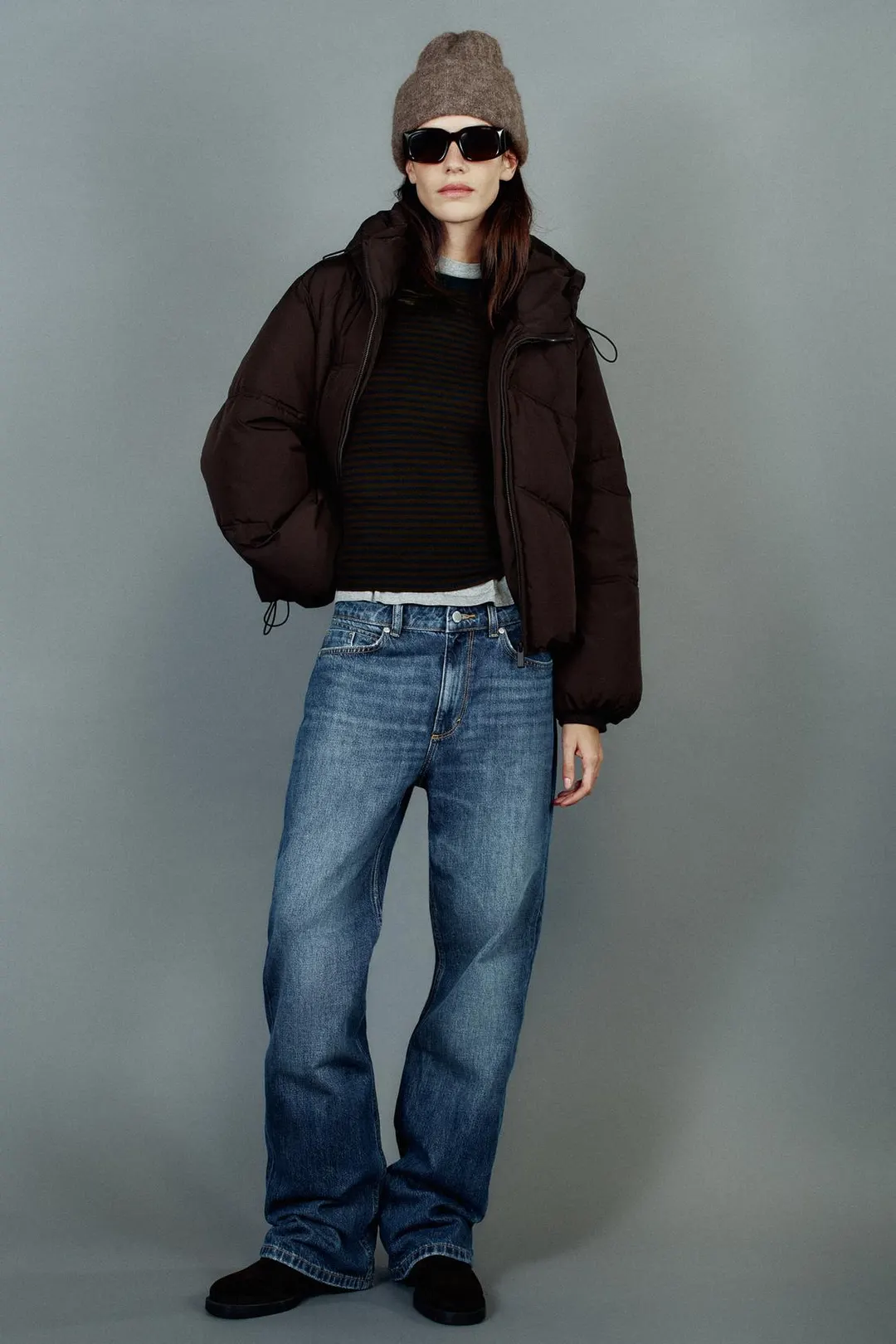 Анорак стеганый с капюшоном водоотталкивающий и ветрозащитный, Zara