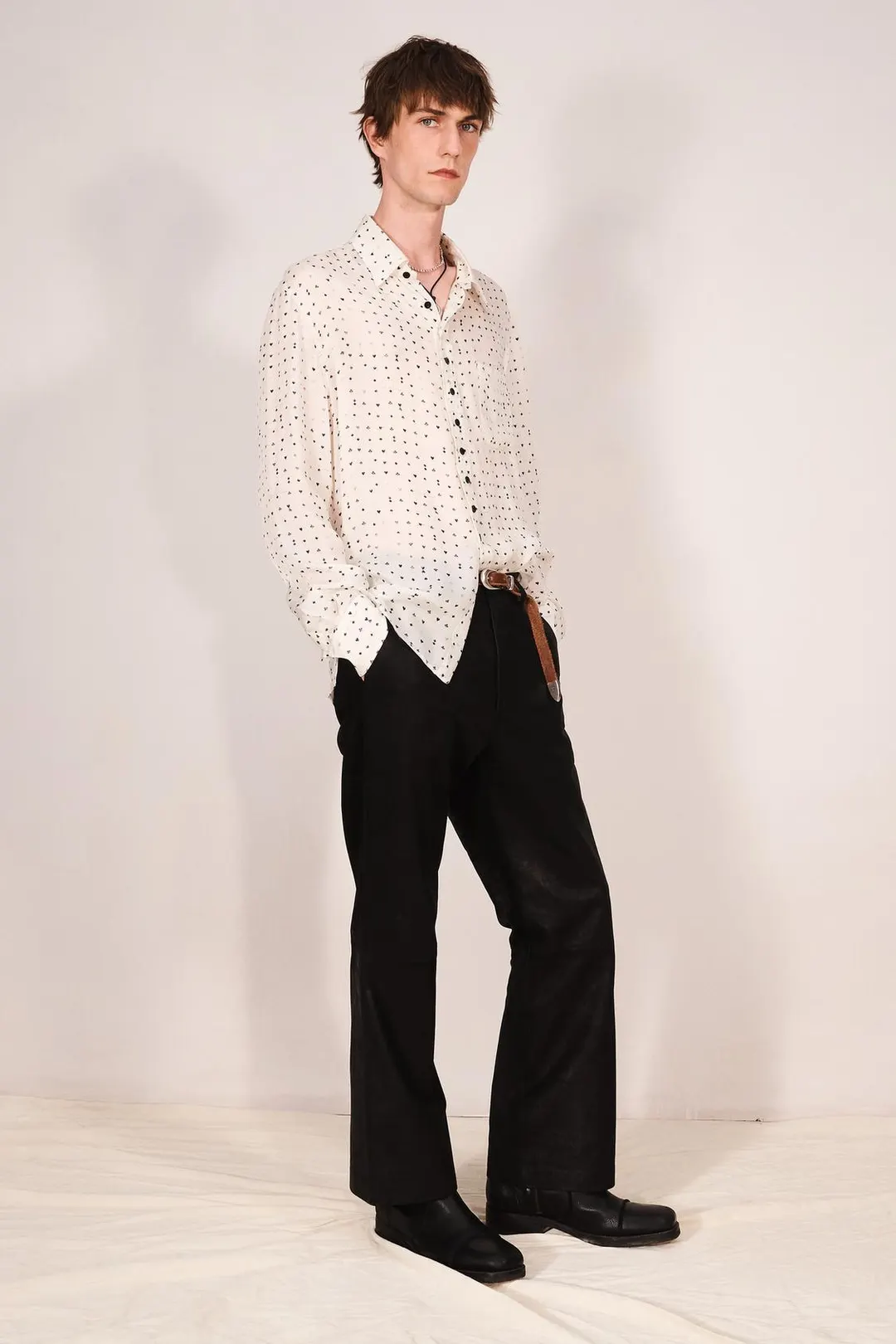 Рубашка из 100% купро с принтом игральных карт, Zara