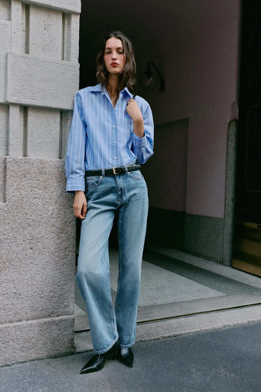 Рубашка базовая из поплина, Zara