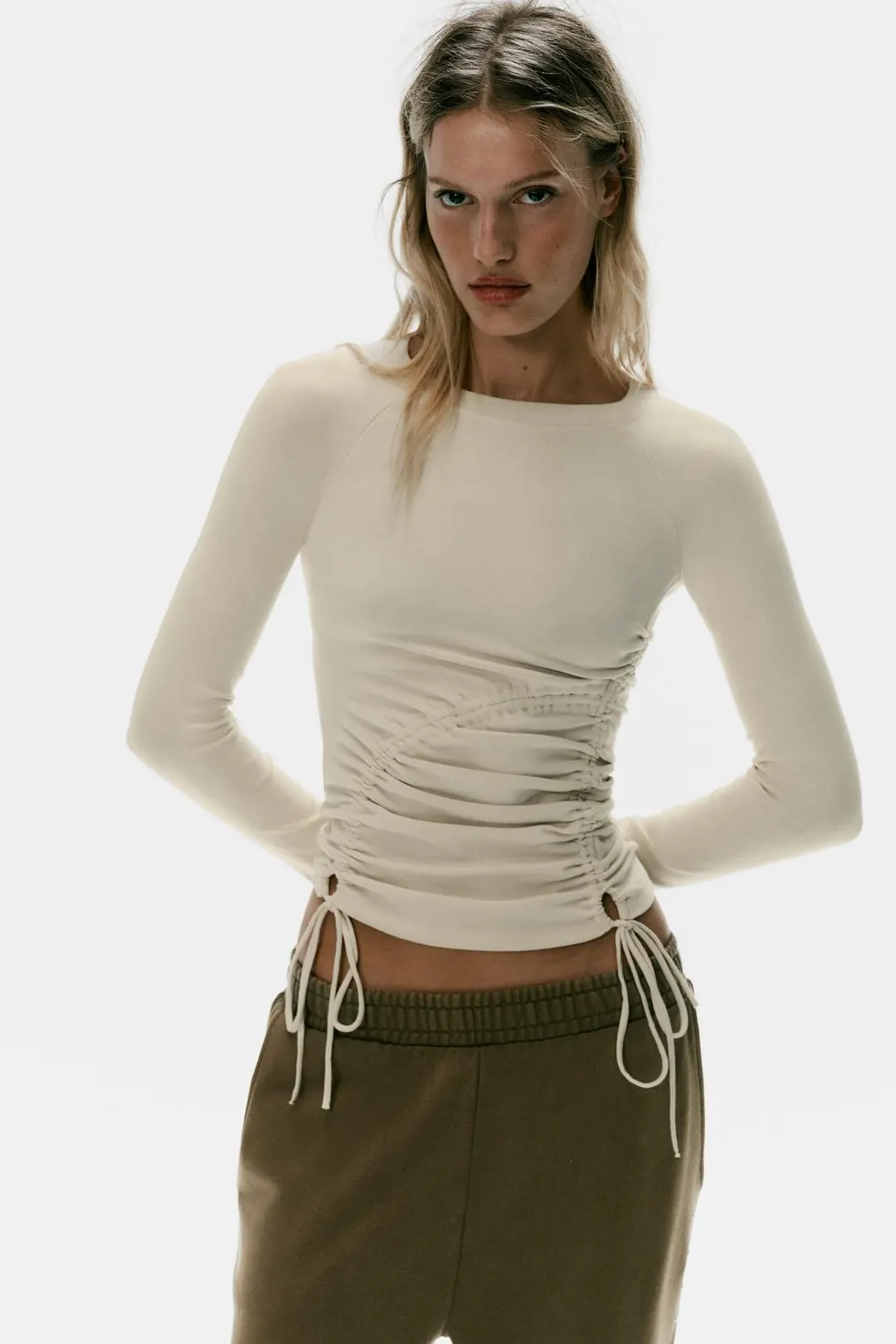 Футболка с регулируемой сборкой, Zara