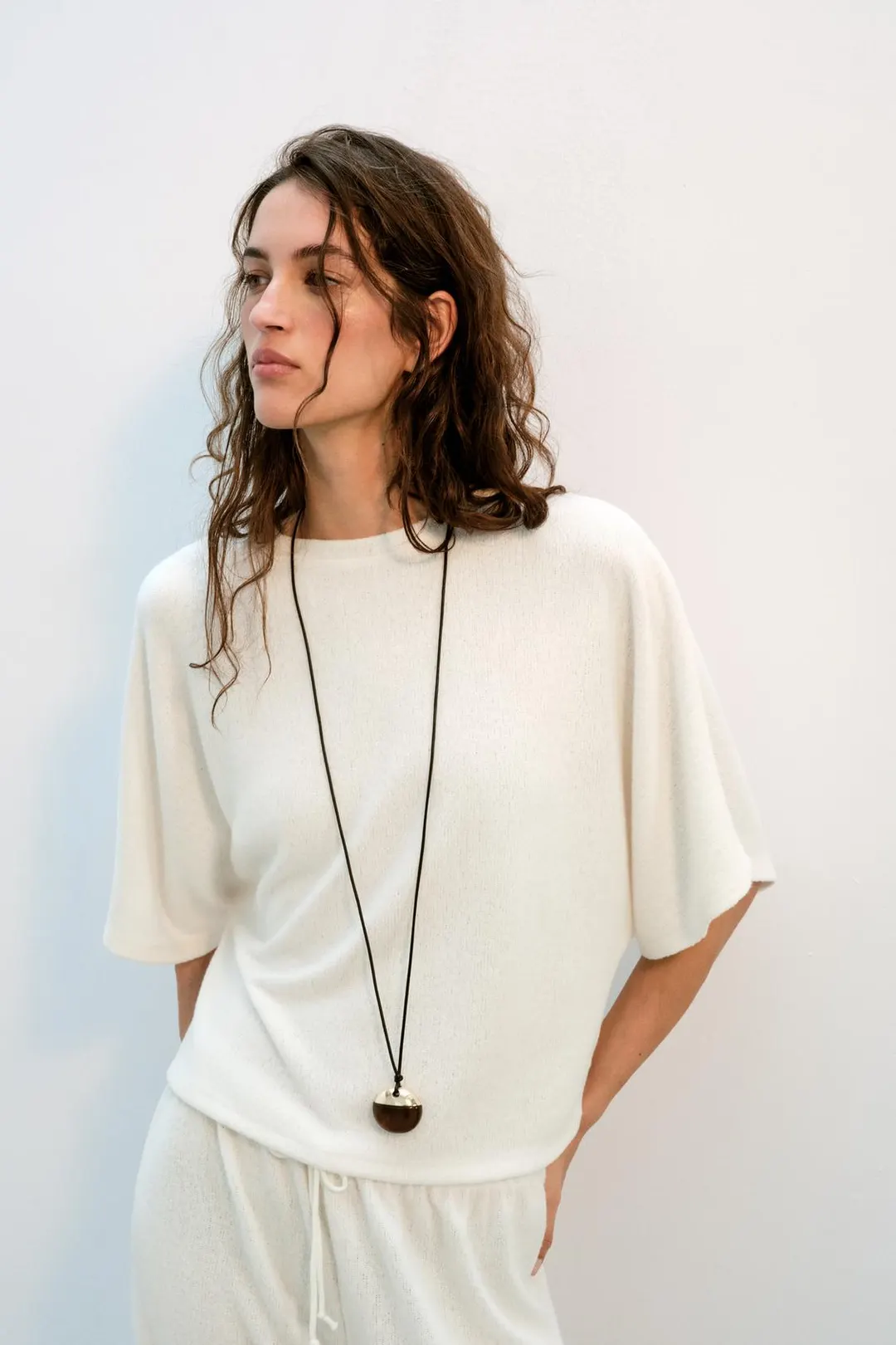Фактурный топ с короткими рукавами, Zara