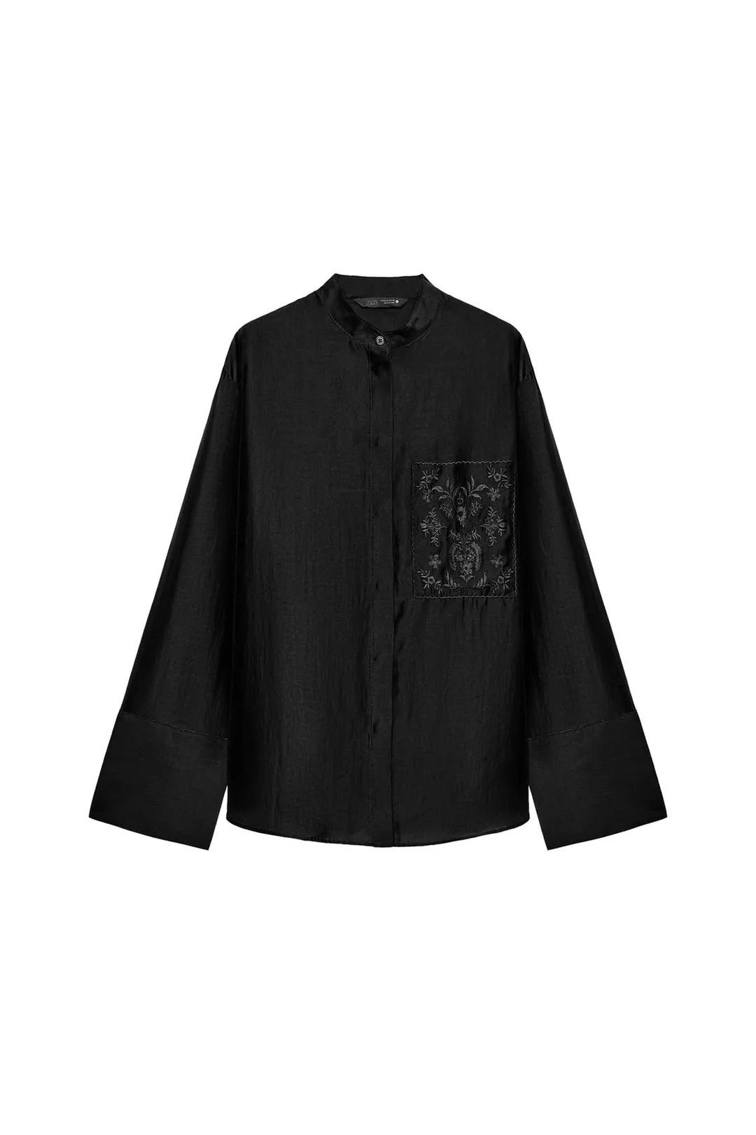 Рубашка с вышитым карманом ZW Collection, Zara