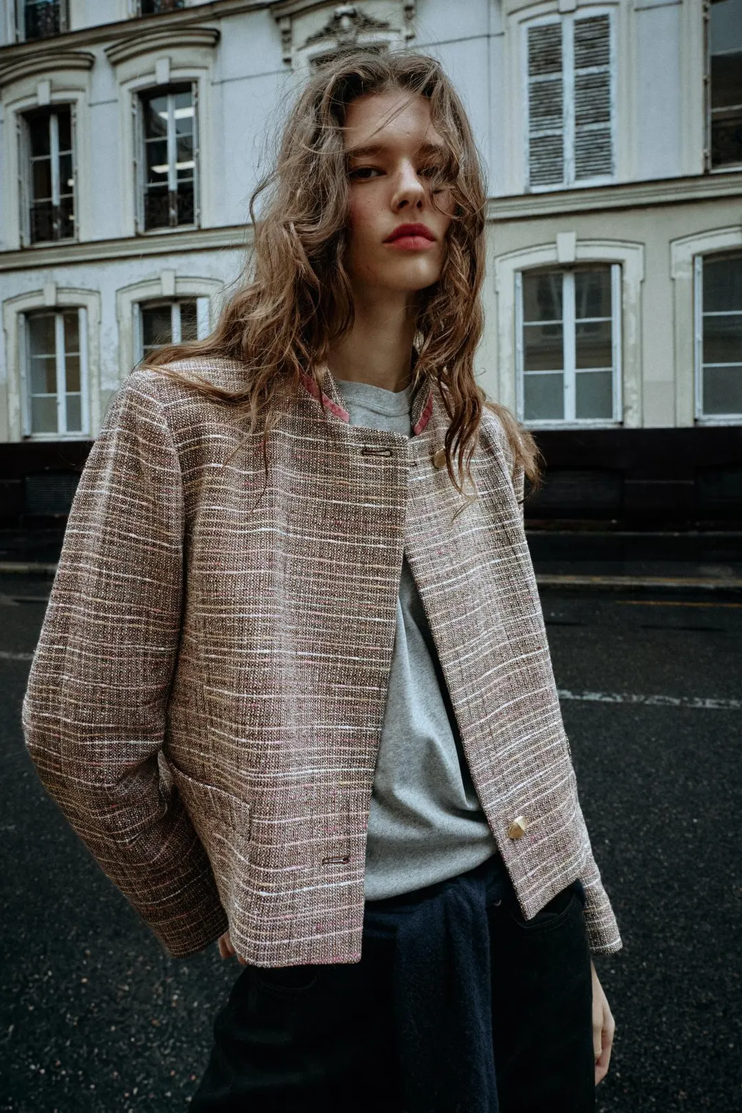 Укороченный фактурный блейзер, Zara