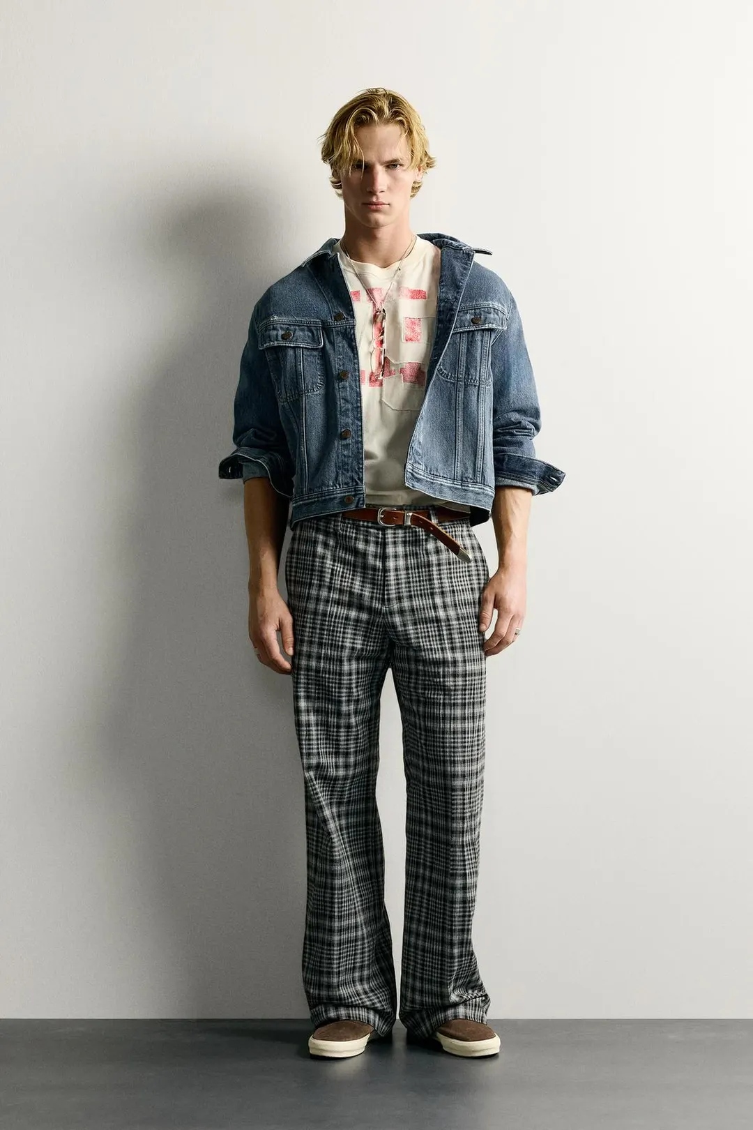 Укороченная джинсовая куртка с хлястиком, Zara