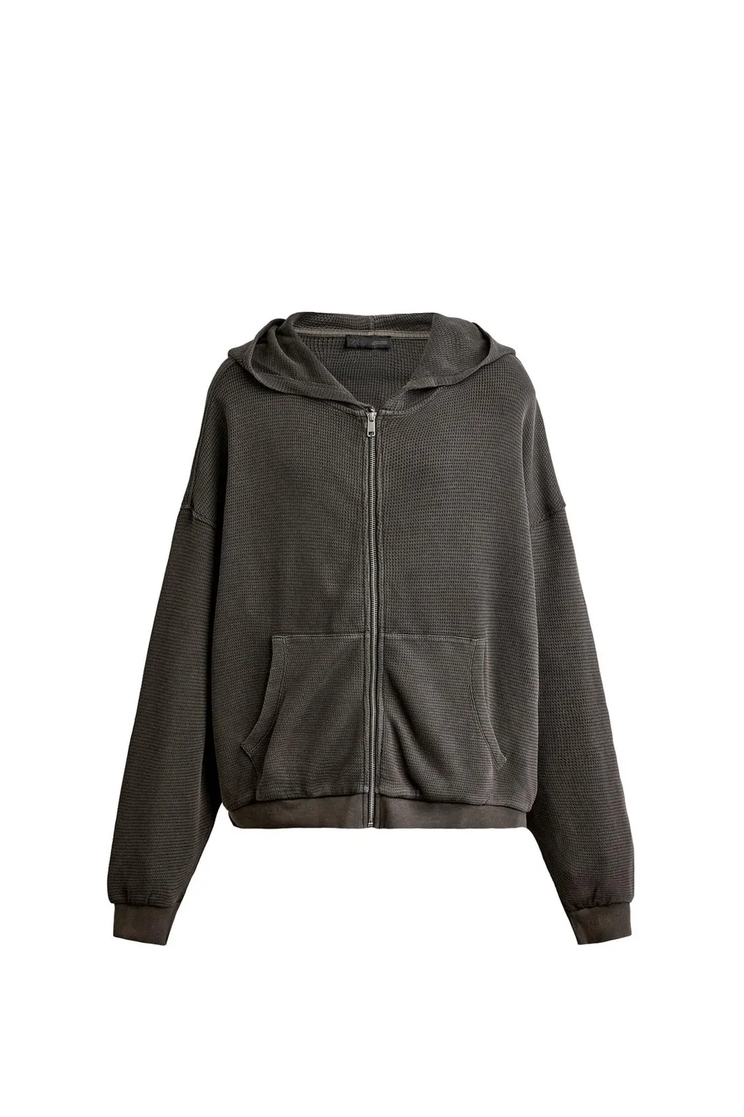Толстовка с капюшоном из вафельного трикотажа, Zara