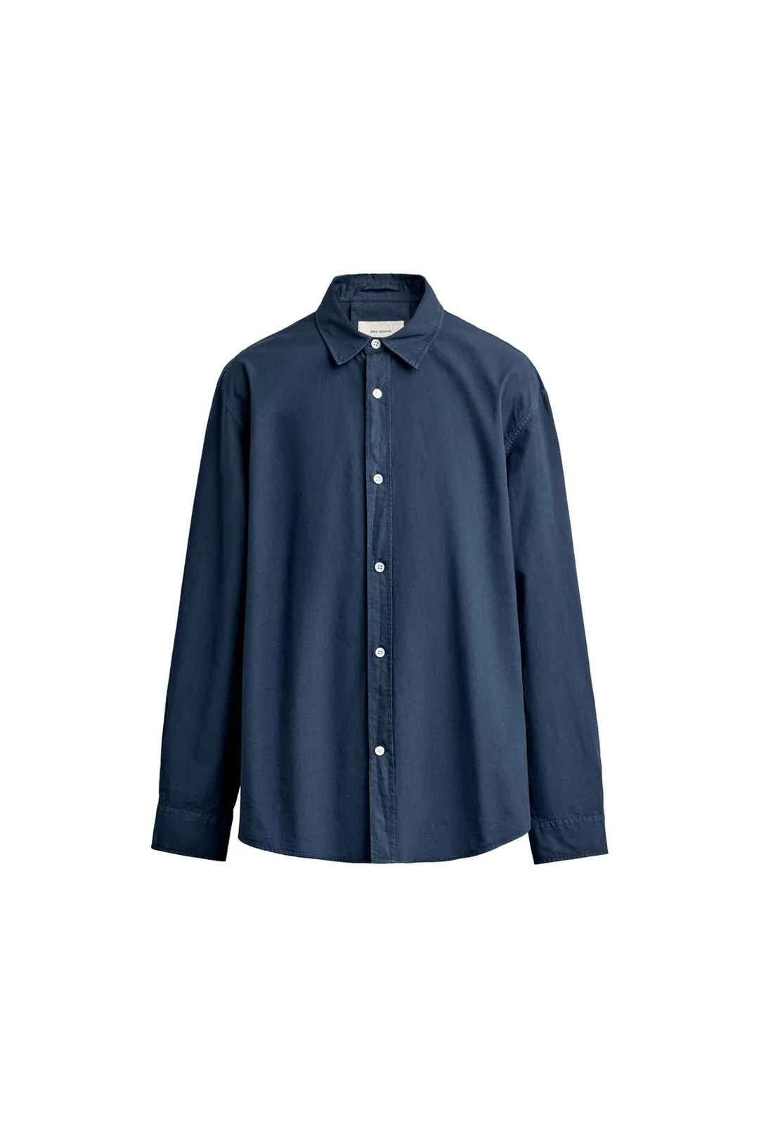 Рубашка свободного кроя из хлопка цвета индиго, Zara