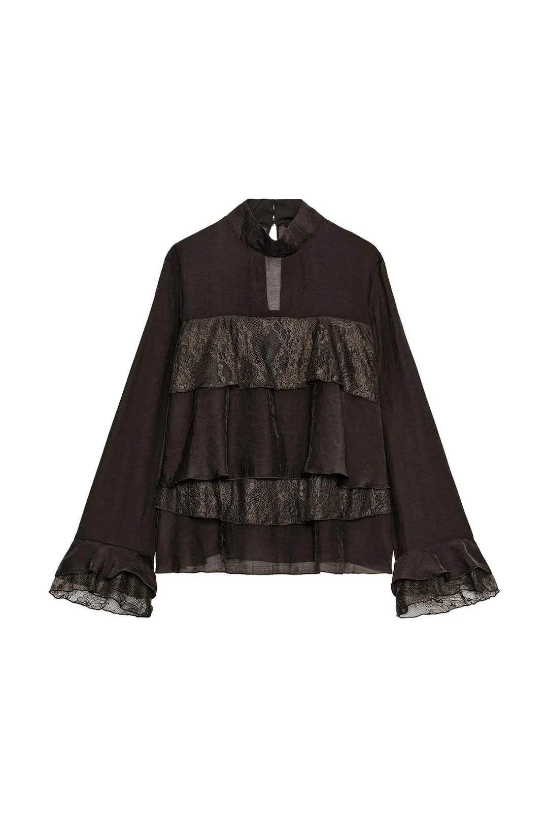 Рубашка из кружева с оборками, Zara