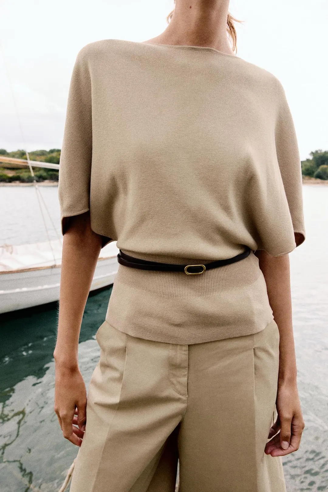 Топ вязаный с поясом, Zara