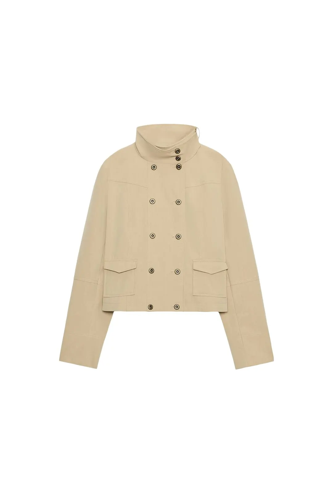 Куртка с высоким воротником и карманами, Zara
