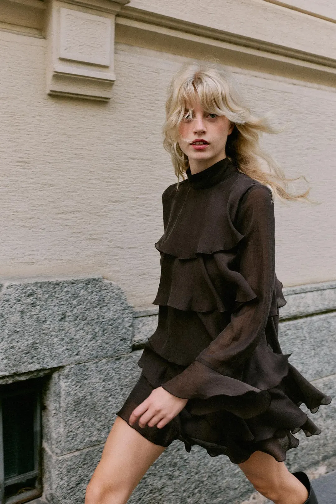 Мини-платье с оборками, Zara