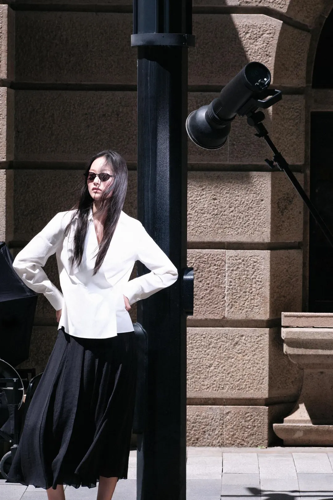 Комбинированная юбка ZW Collection струящегося кроя, Zara