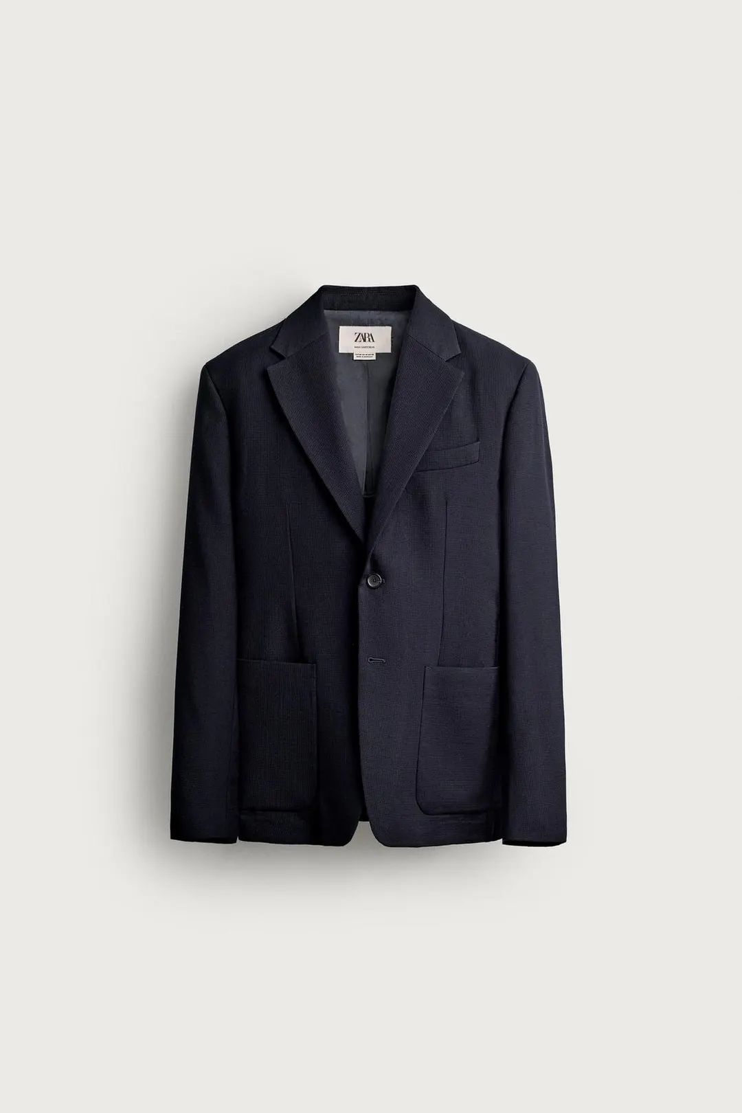 Пиджак прямого кроя в клетку из 100% шерсти, Zara
