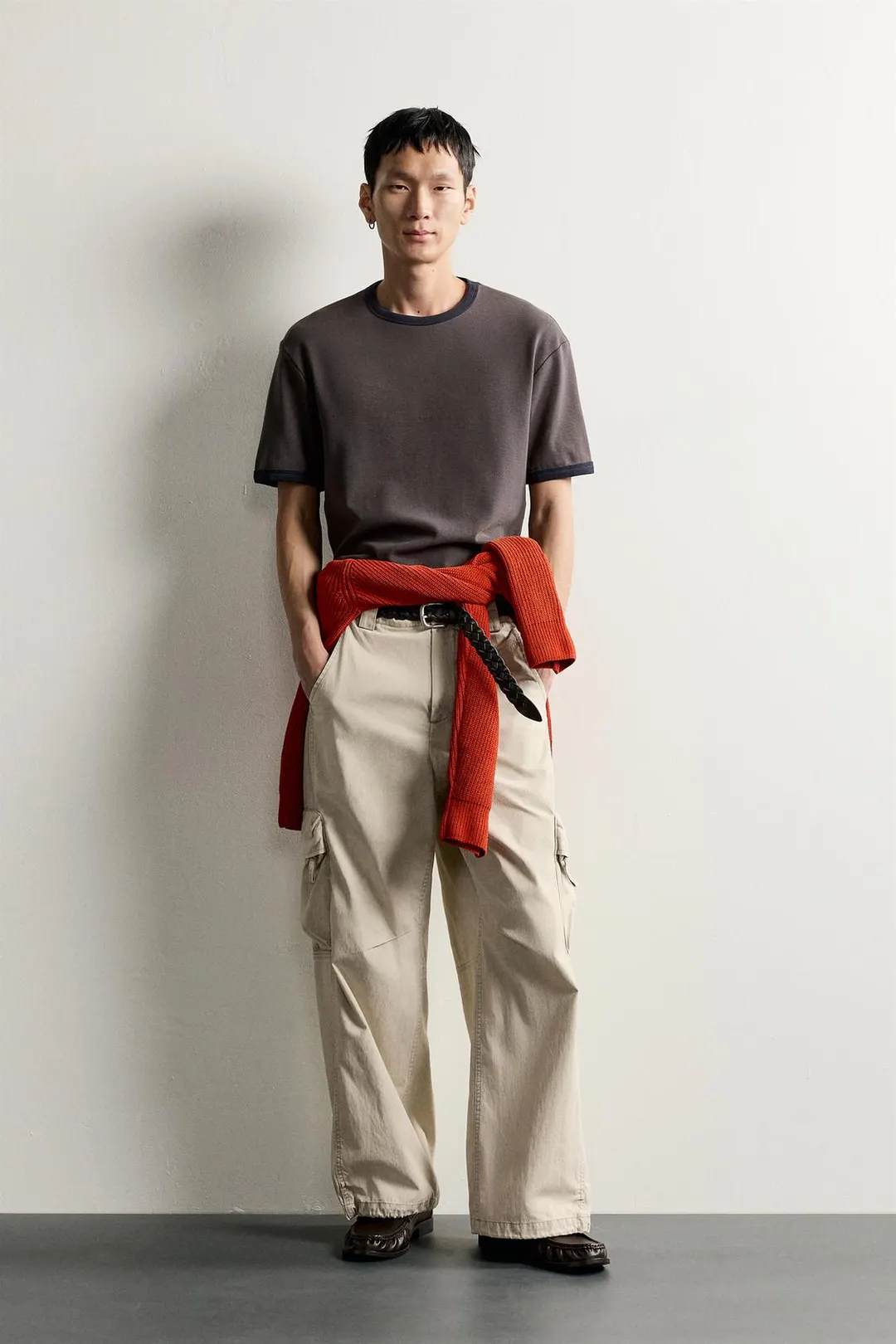 Брюки карго свободного кроя с эффектом стирки, Zara