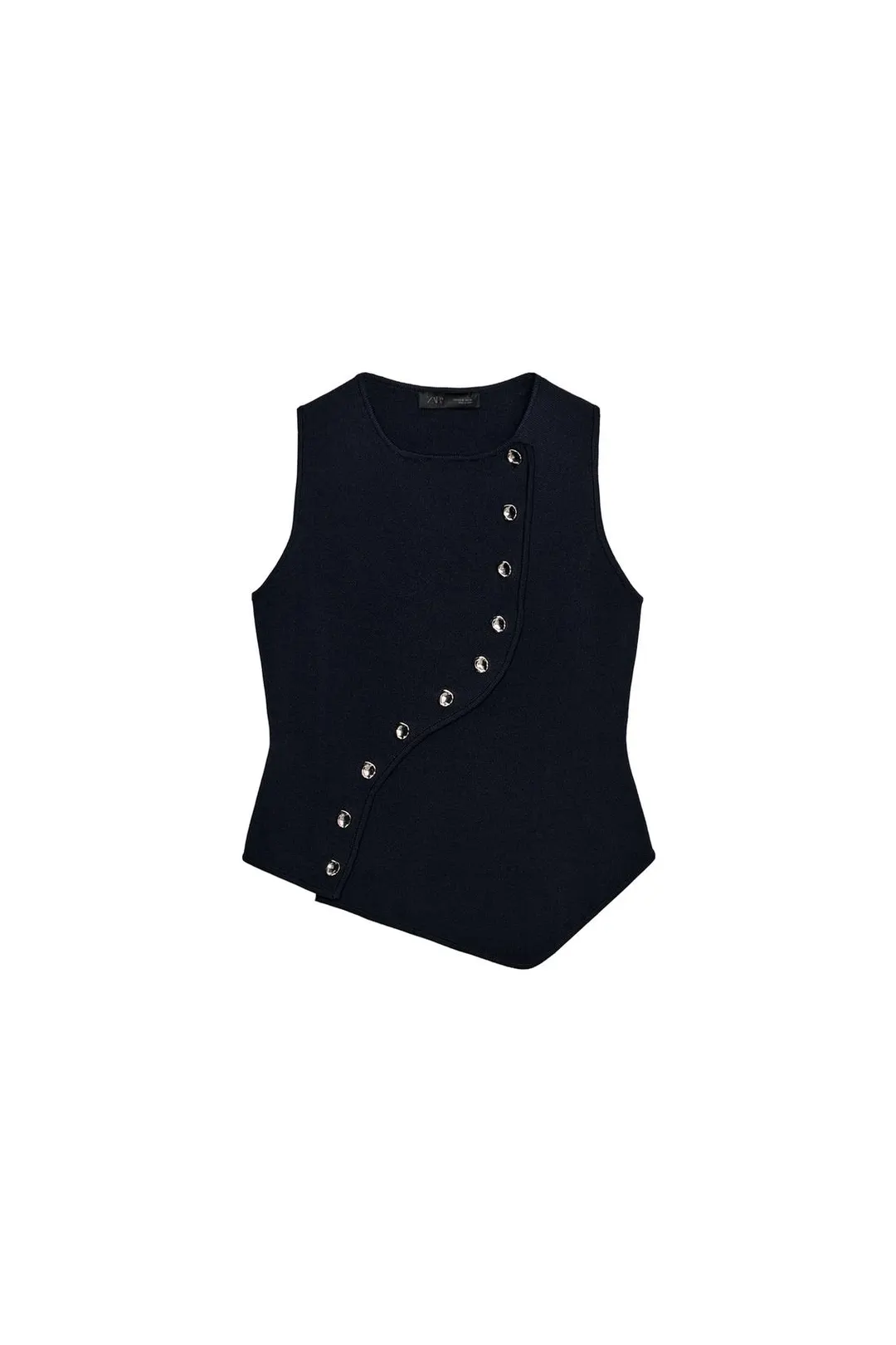 Вязаный топ с асимметричной застежкой, Zara