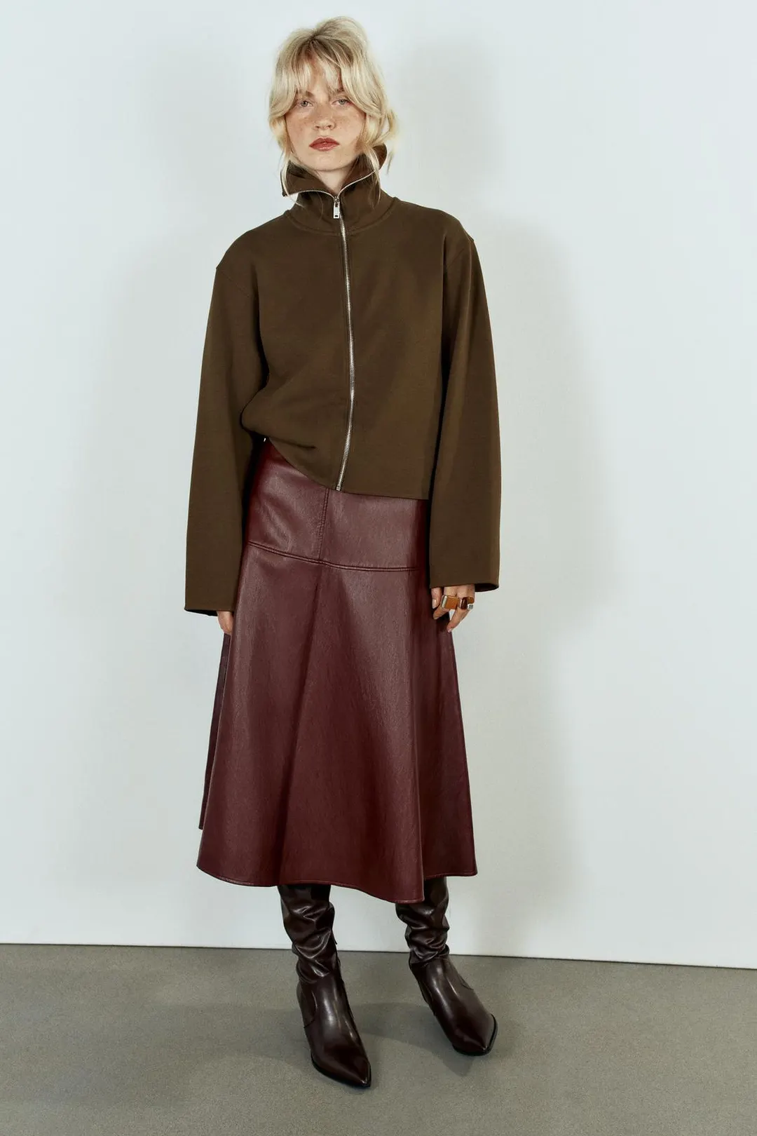 Толстовка из интерлока на молнии, Zara