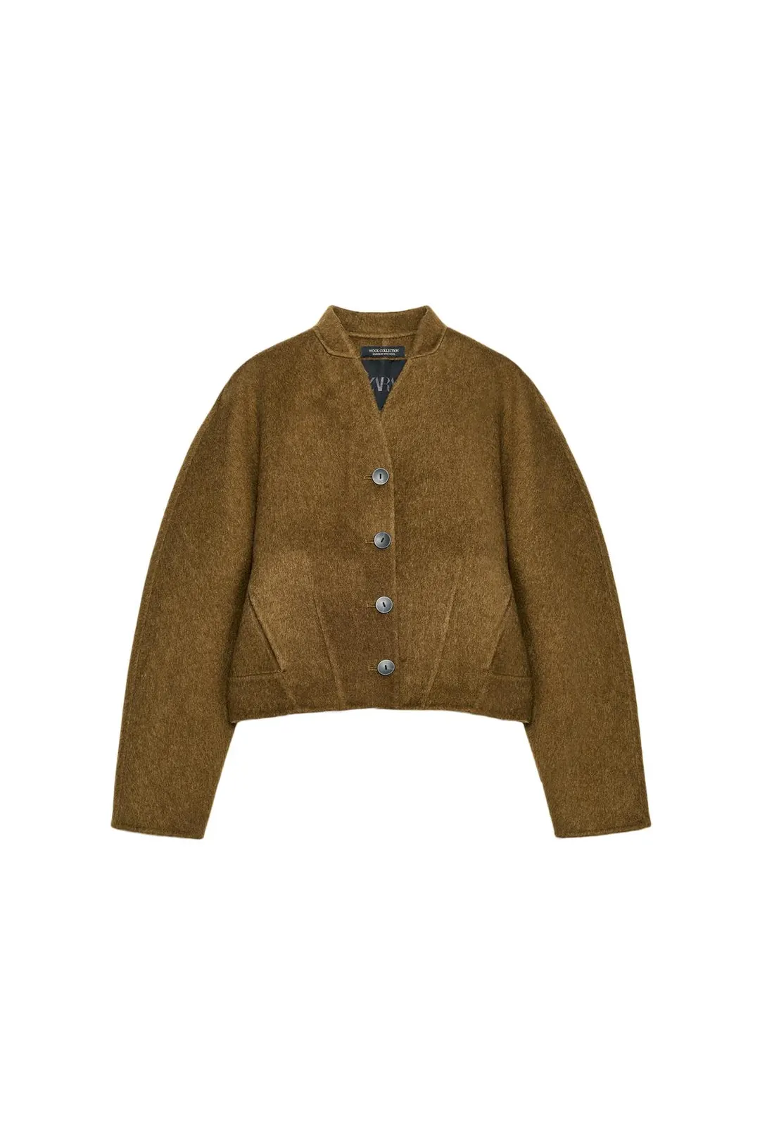 Укороченная куртка из смесовой шерсти ZW Collection, Zara