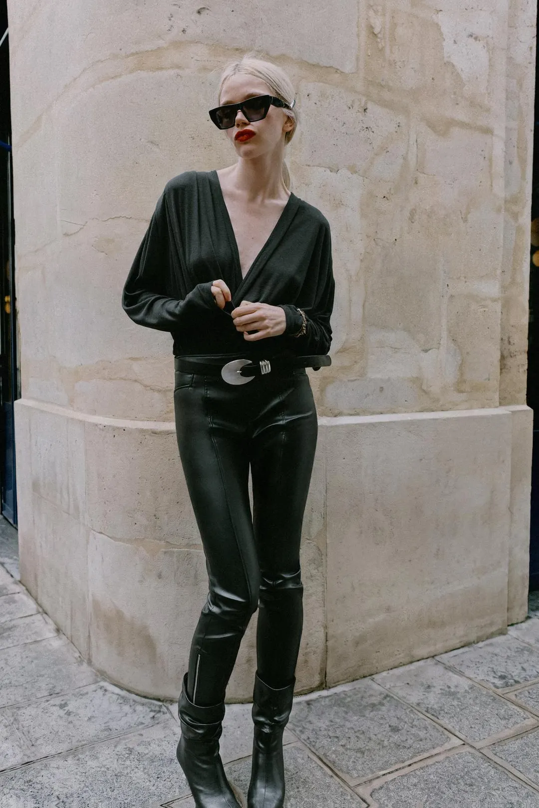 Боди с запахом и подплечниками, Zara