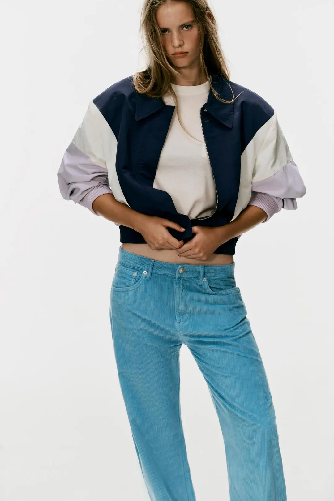 Брюки бойфренд из вельвета, Zara