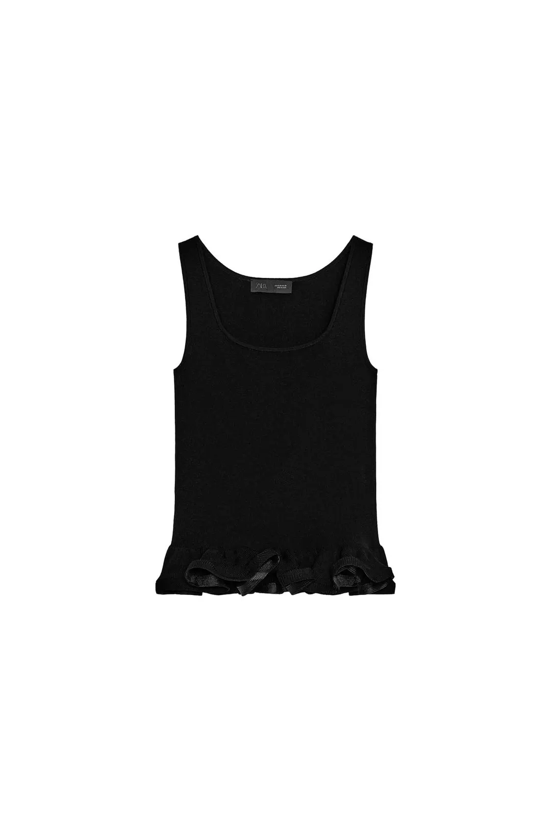 Топ трикотажный с волнистым низом, Zara