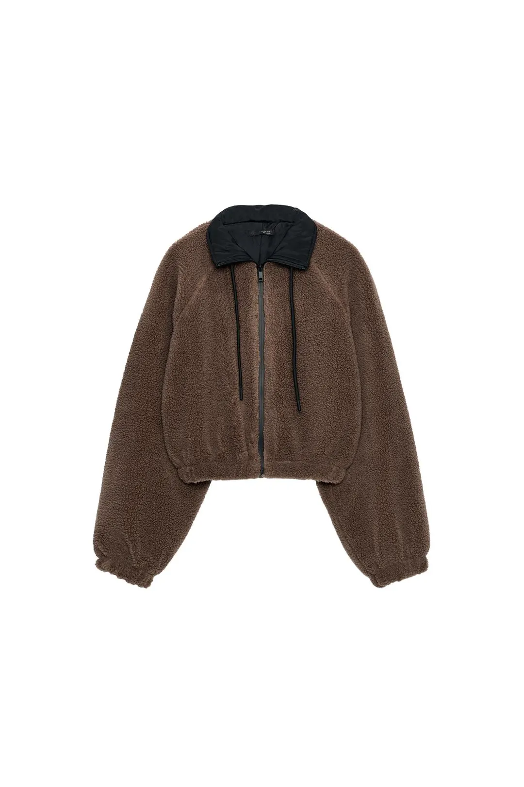 Куртка из искусственной овчины с контрастным воротником, Zara