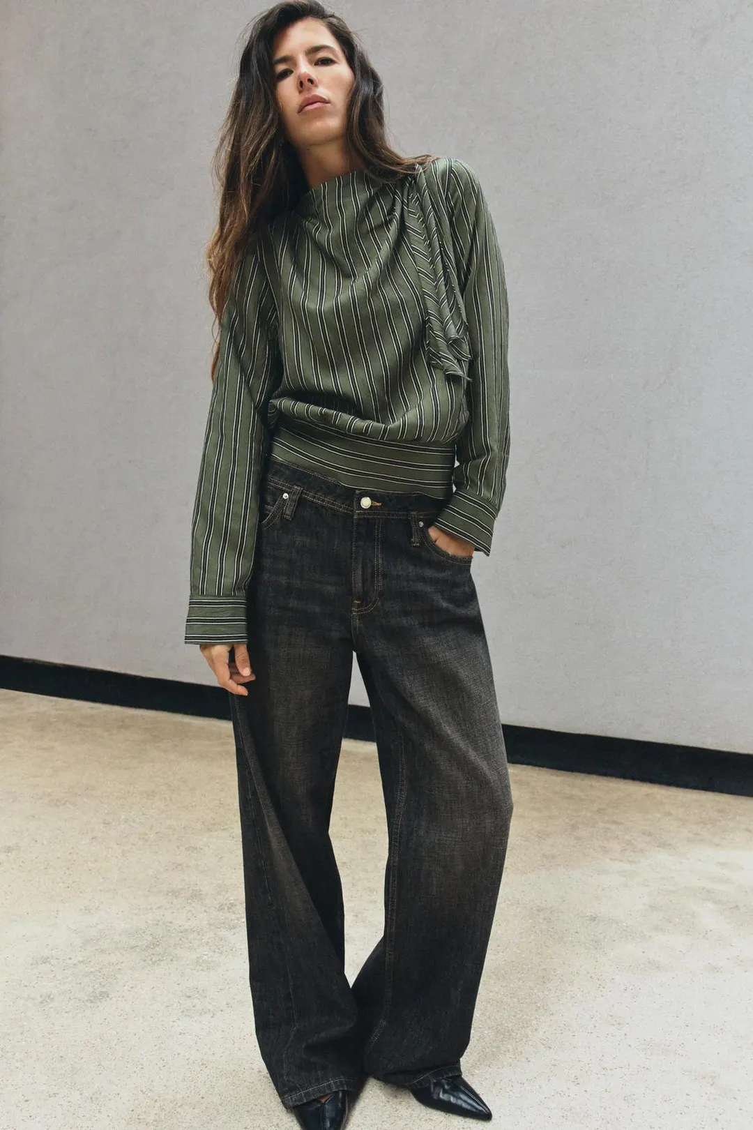 Блузка в полоску с узлом, Zara