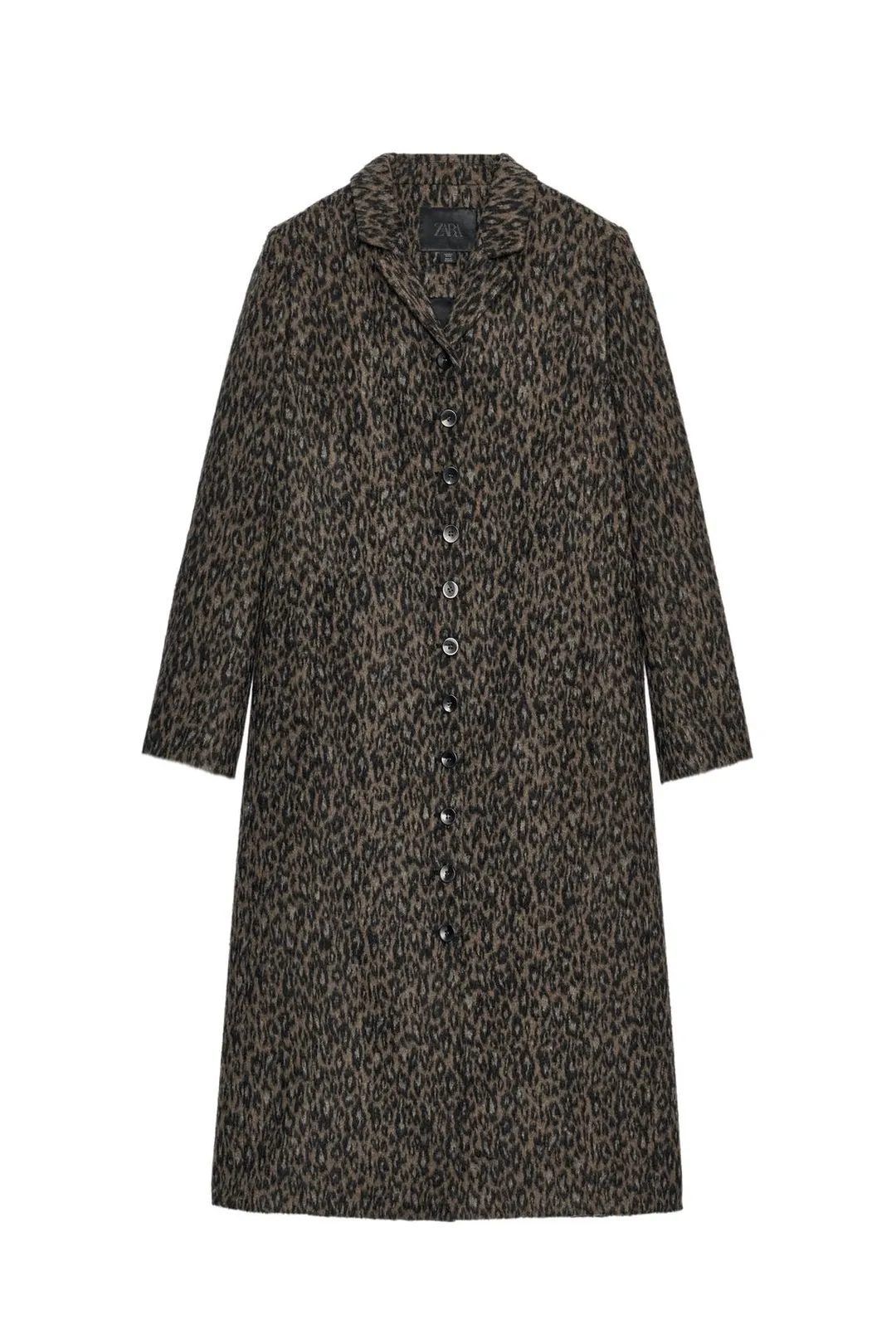 Пальто длинное с анималистичным принтом ZW Collection, Zara