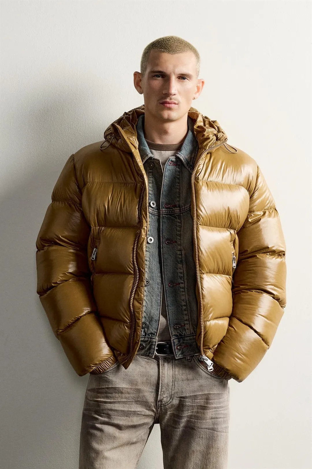 Водоотталкивающая куртка с наполнителем из 80% пуха и 20% пера, Zara