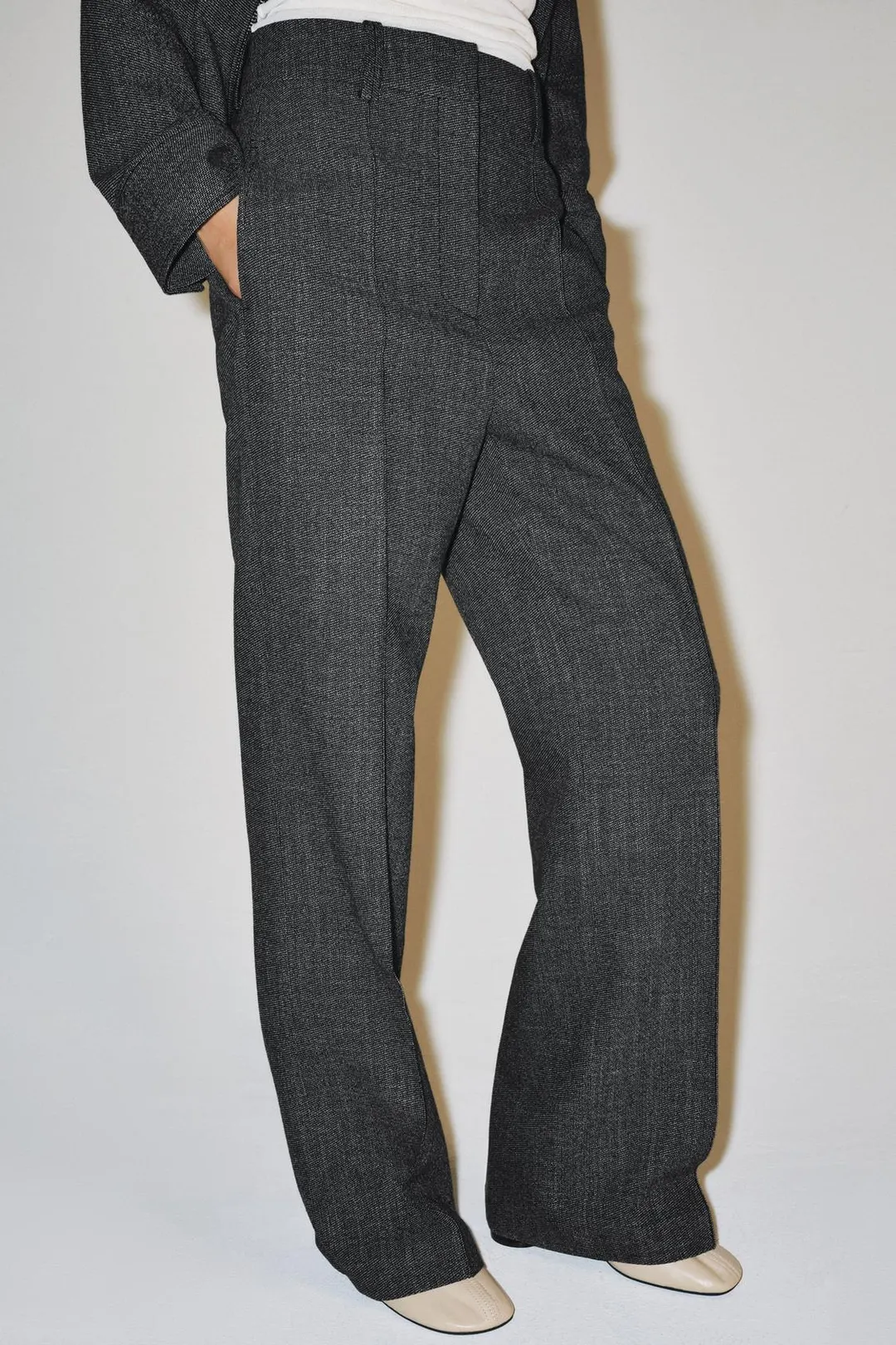 Брюки широкие с высокой посадкой ZW Collection, Zara