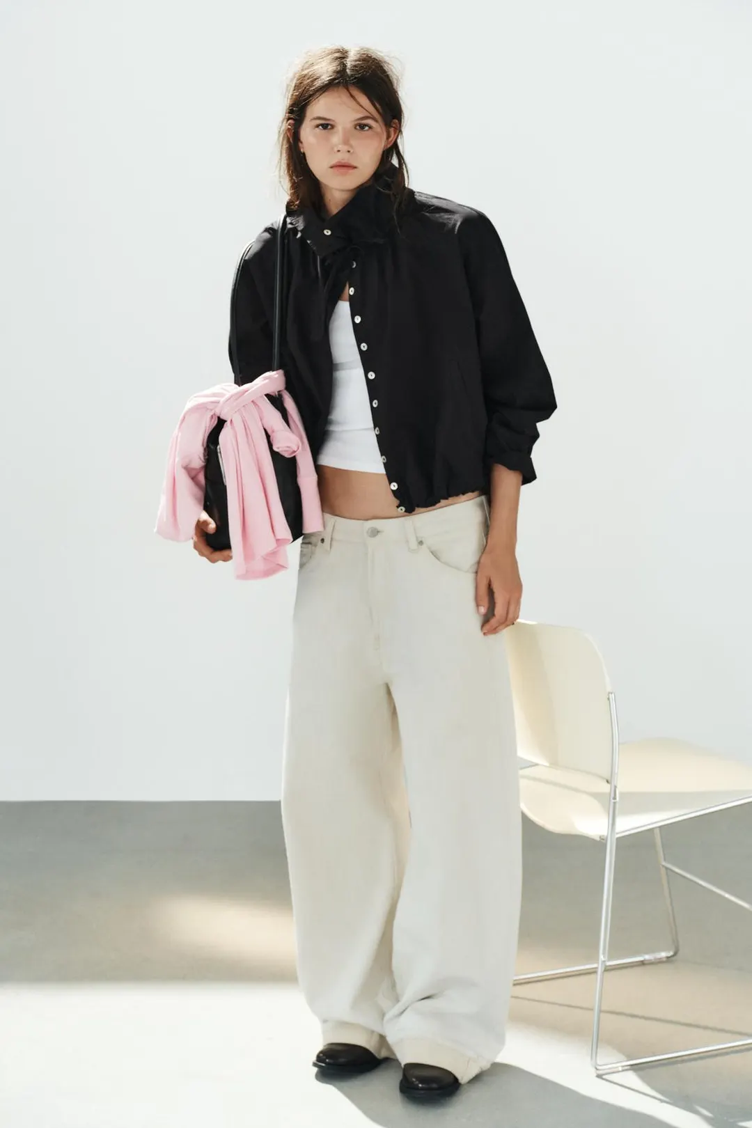 Хлопковая куртка с завязками, Zara