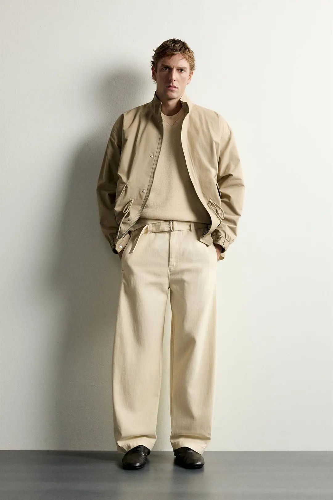 Брюки свободного кроя с ремнем, Zara