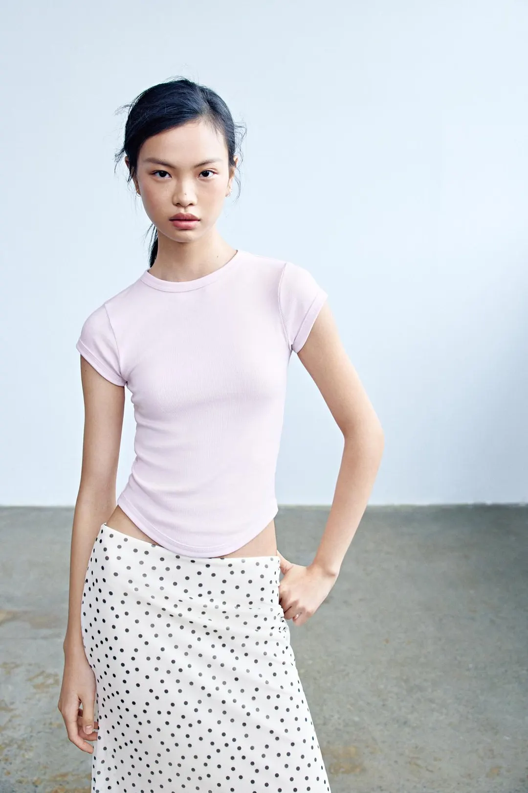 Футболка в рубчик с короткими рукавами, Zara