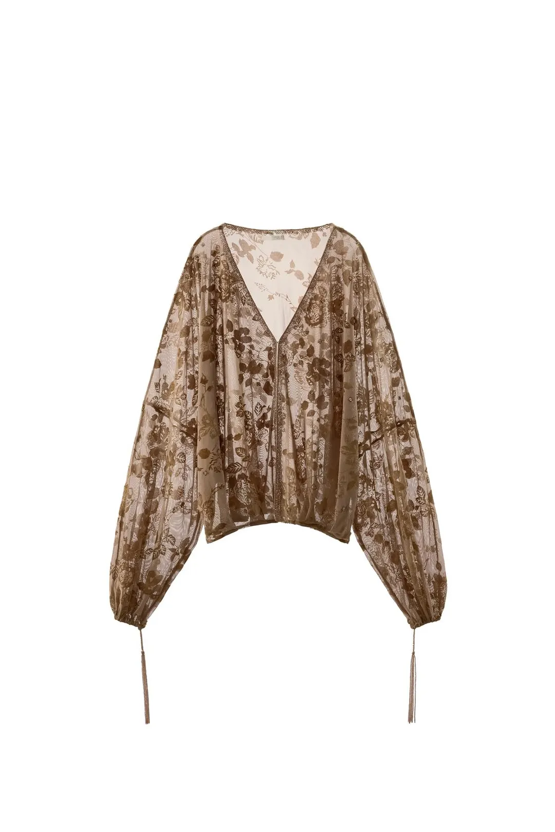 Блузка с флокированной вышивкой, Zara
