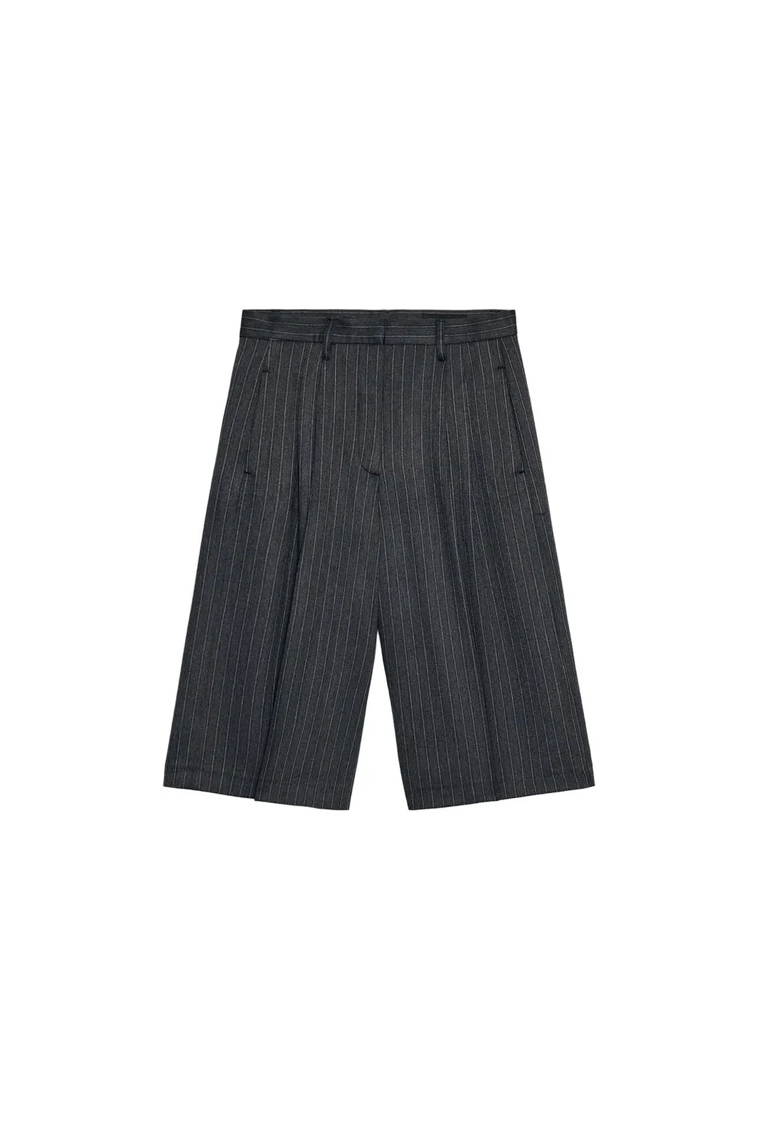 Шорты-бермуды в полоску с плиссировкой ZW Collection, Zara