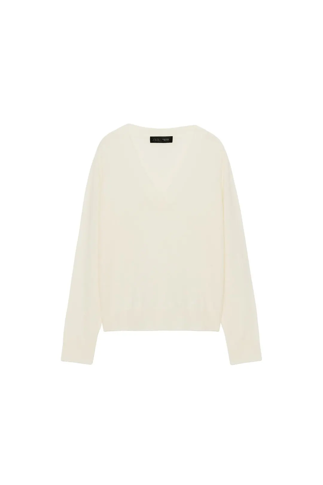 Джемпер из смесовой шерсти с V-образным вырезом, Zara