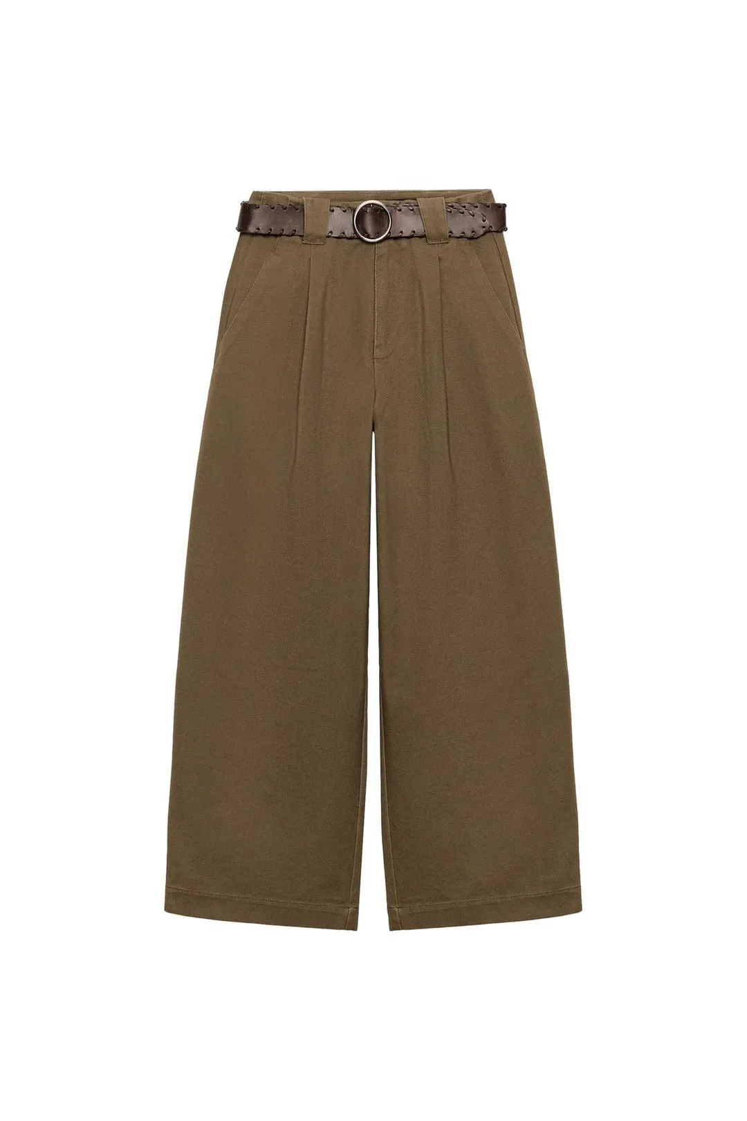 Широкие брюки с защипами и поясом, Zara