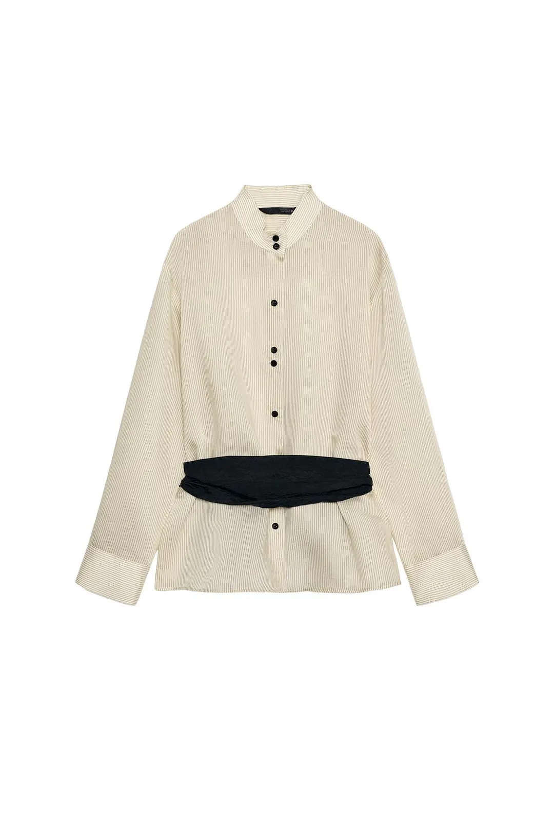 Рубашка в полоску с поясом-кушаком ZW Collection, Zara