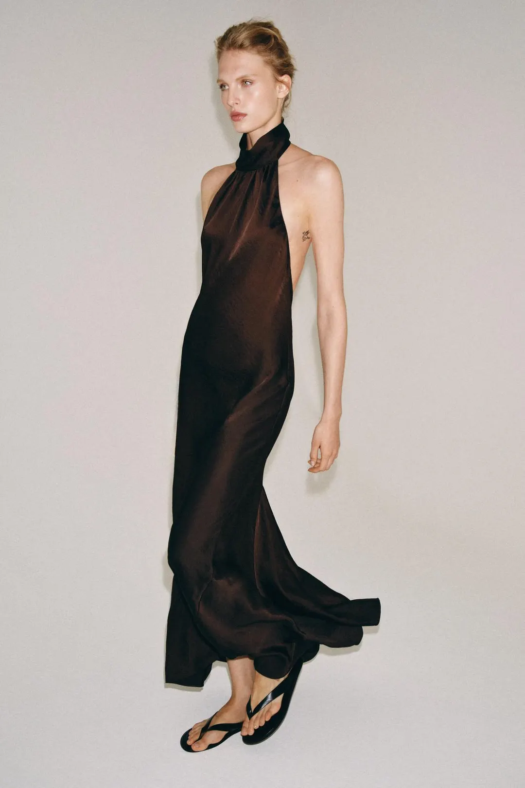 Длинное платье халтер ZW Collection, Zara