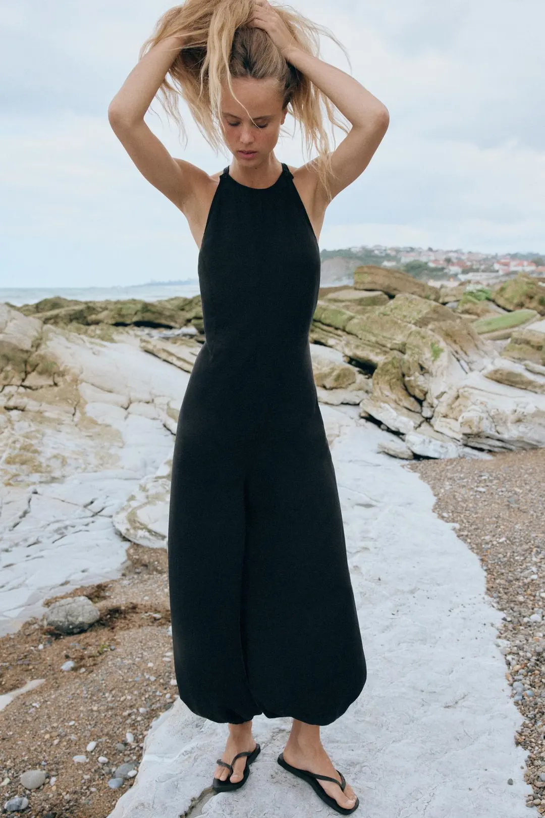 Длинный струящийся комбинезон, Zara