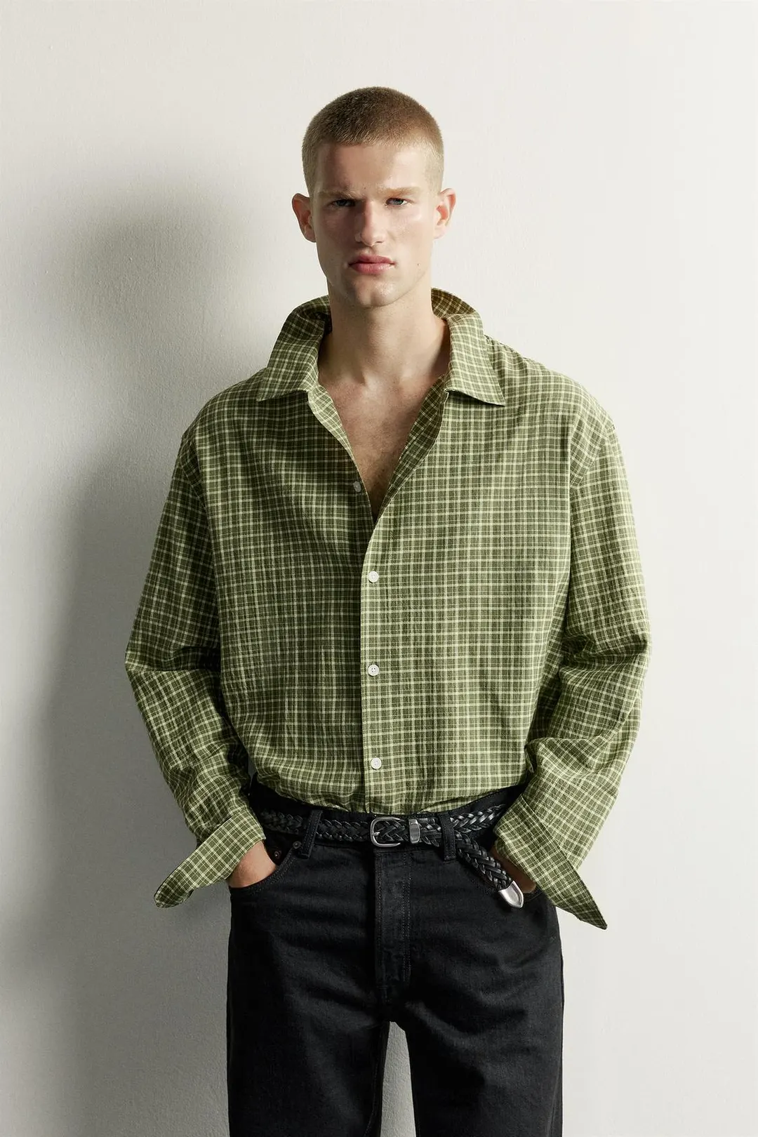 Рубашка струящаяся в клетку, Zara