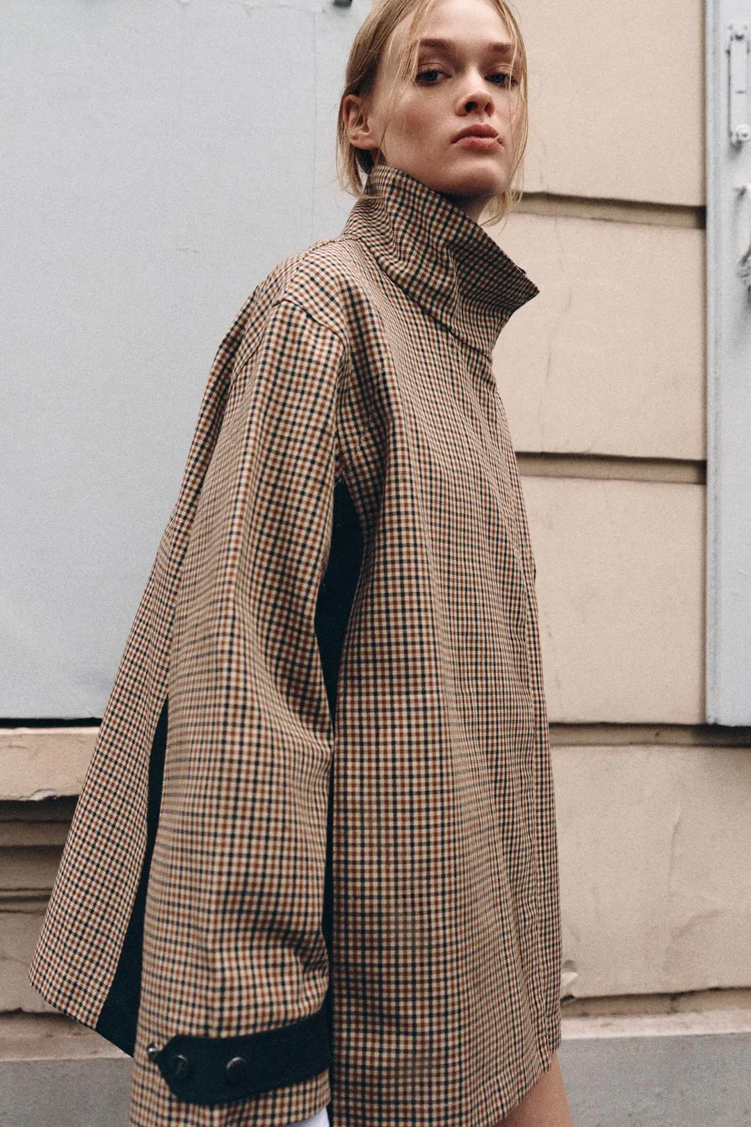Короткая парка в клетку ZW Collection, Zara
