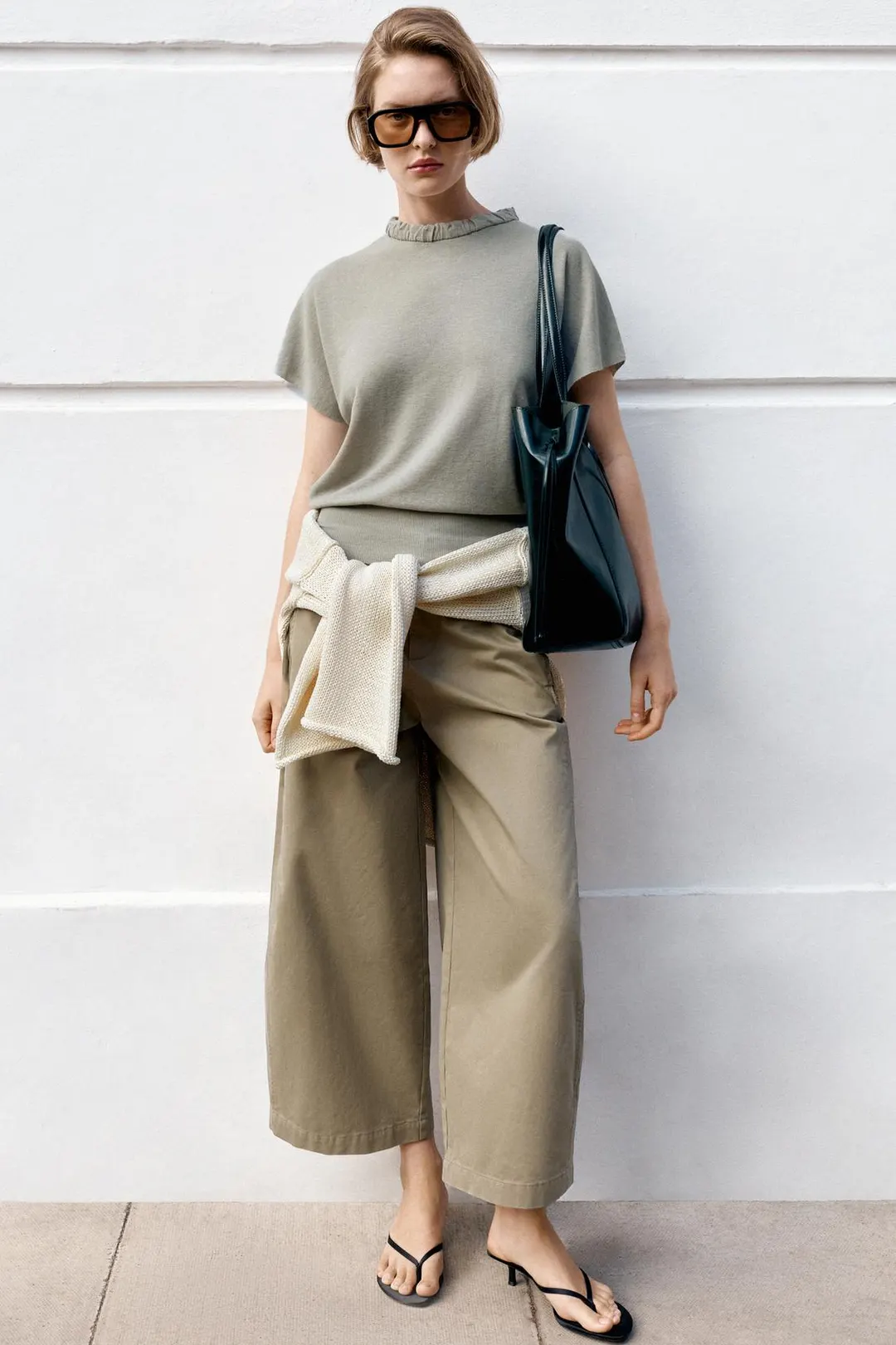 Вязаный топ с присборенной горловиной, Zara