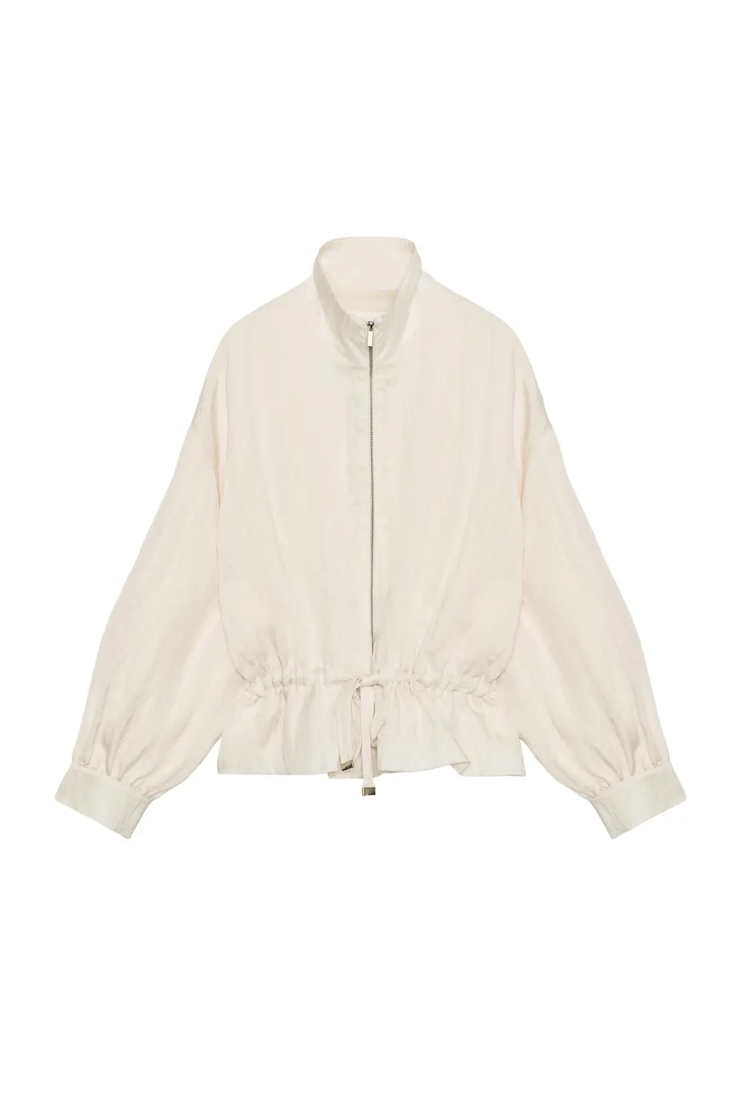 Бомбер с жатым эффектом и кулиской, Zara