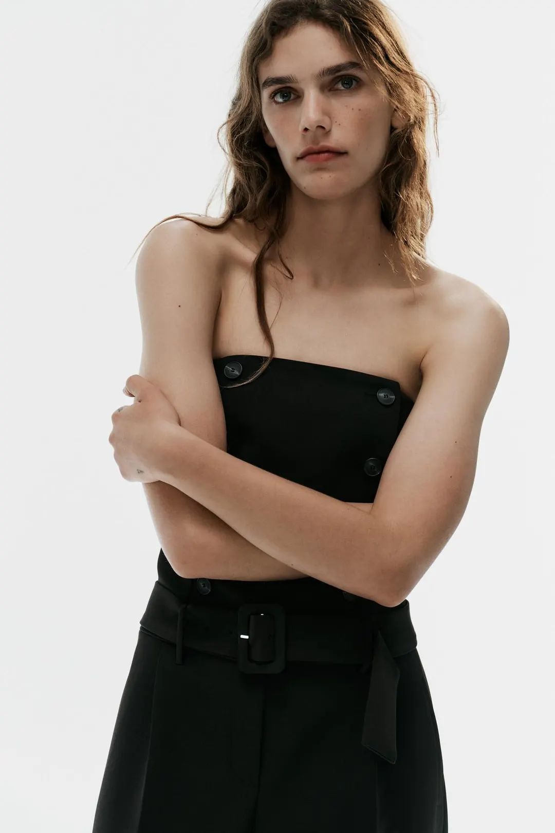 Комбинезон длинный с пуговицами и поясом, Zara