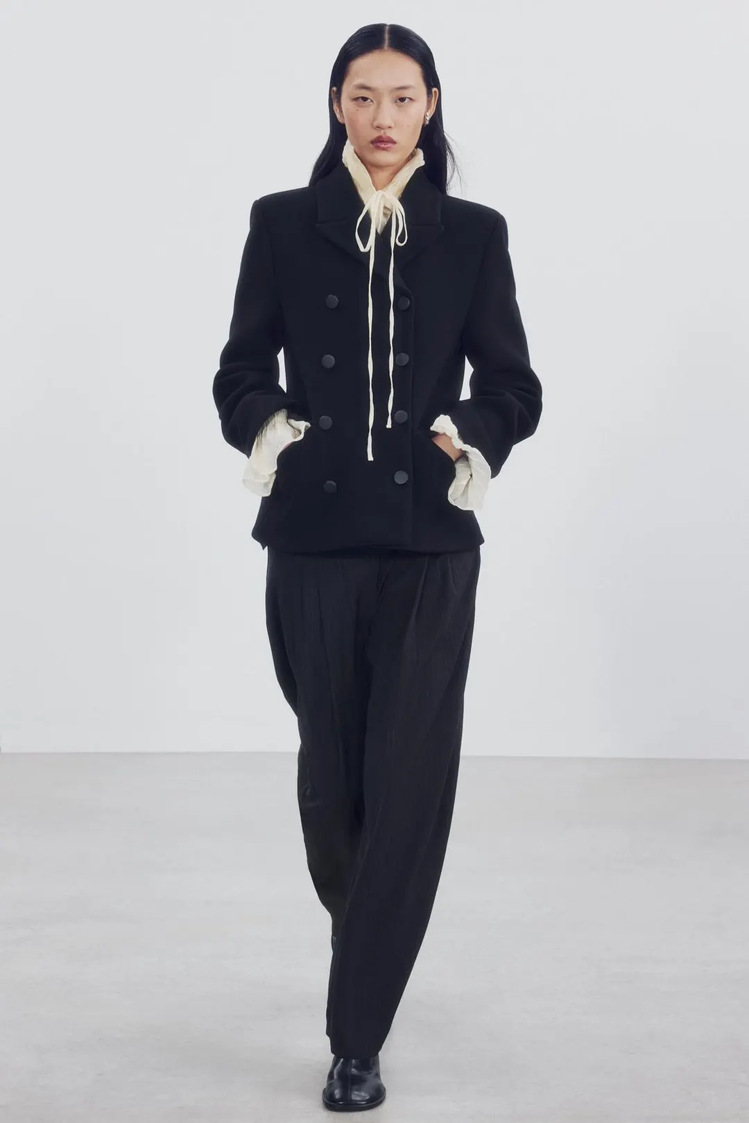 Короткое пальто из смесовой шерсти ZW Collection, Zara