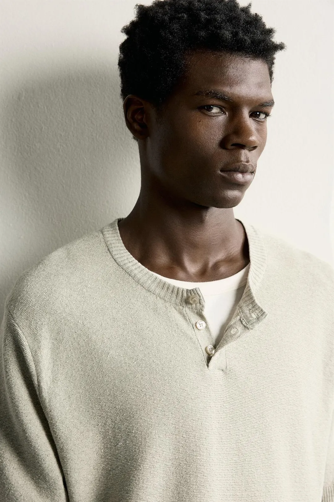 Трикотажная футболка хенли, Zara