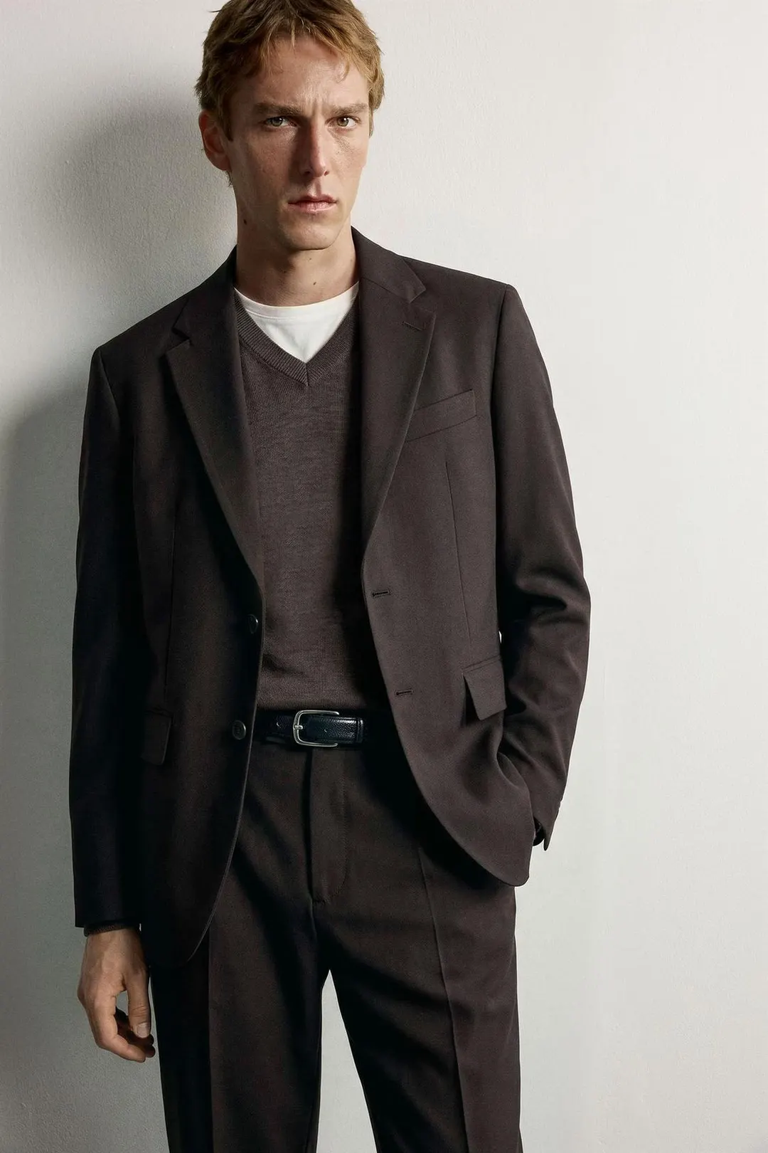 Блейзер костюмный из смесовой шерсти, Zara