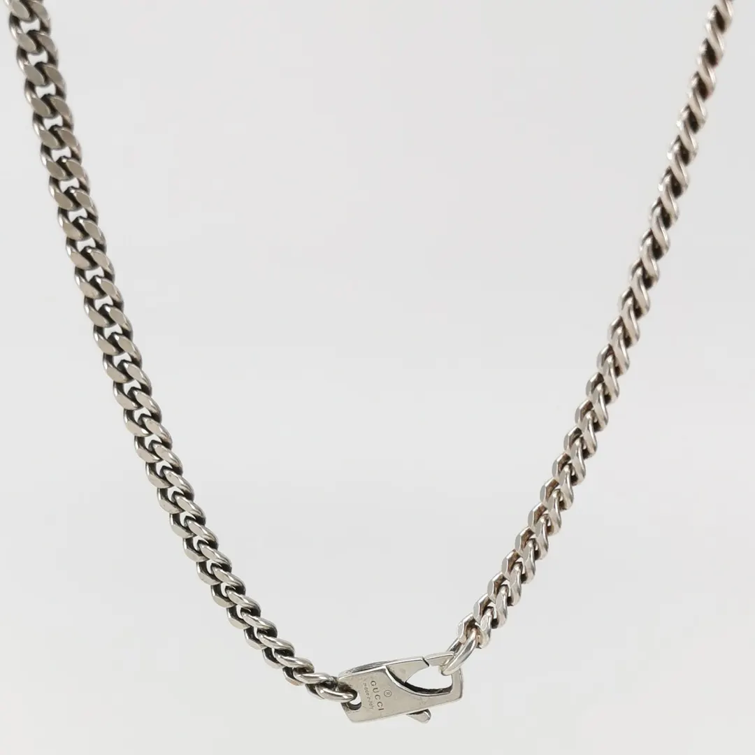 Серебряное колье Interlocking G с двойным G · фото 4