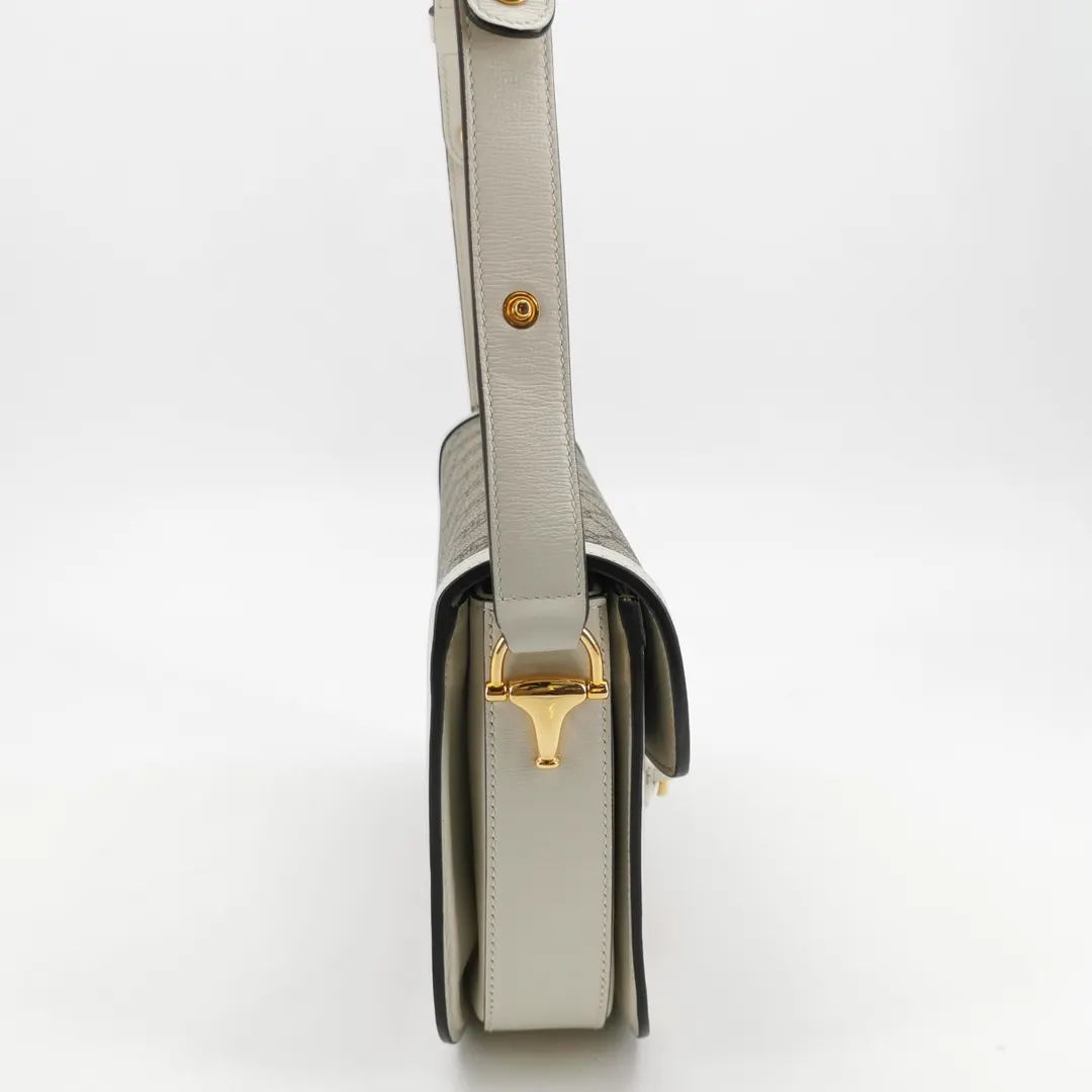 Сумка Horsebit 1955 Small из коричневой кожи с узором GG · фото 4