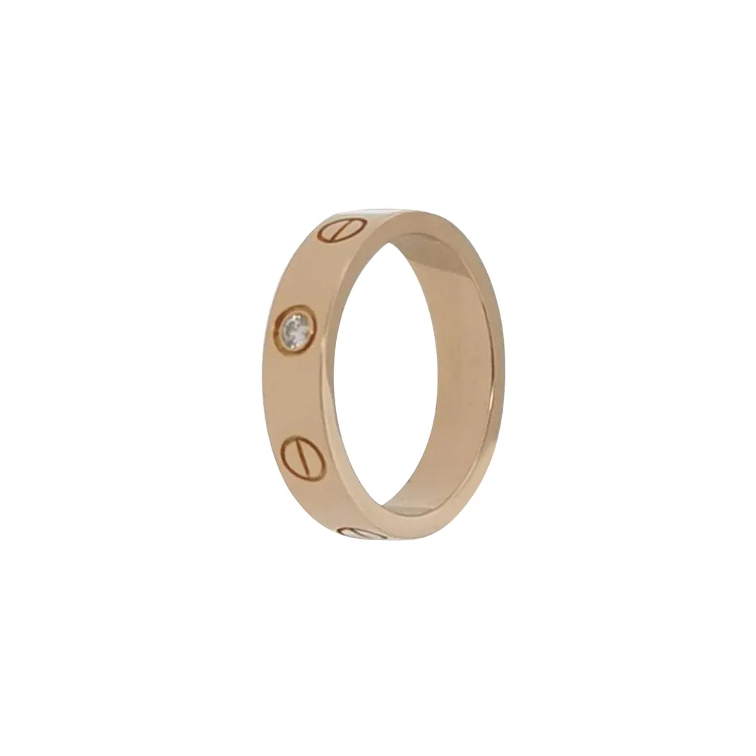 Кольцо LOVE из розового золота 18K с бриллиантами, размер 10 · фото 1