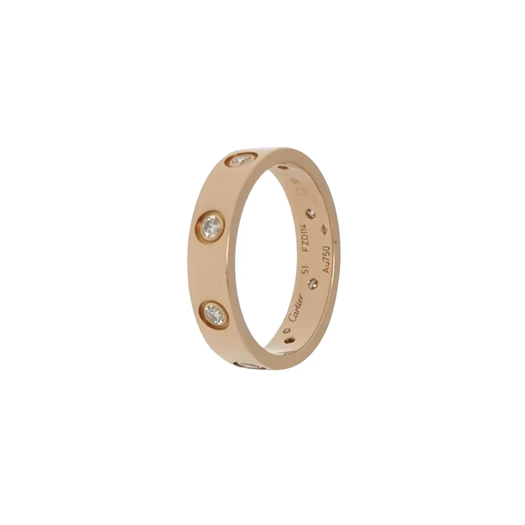 Кольцо Love из розового золота 18K с бриллиантами, размер 12 · фото 1